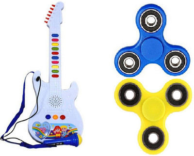 

MN OVERSEAS Musical Button Guitar with 2 Fidget Spinner(Multicolor)