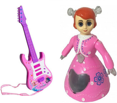 

MN OVERSEAS Musical Moving Dora Doll with Rock Roll Guitar(Pink)