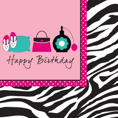 

Funcart Pink Zebra Luncheon Napkins Multicolor Napkins(16 Sheets)