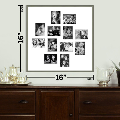 

Elegant Arts & Frames Metal Photo Frame(Grey, 12 Photos)