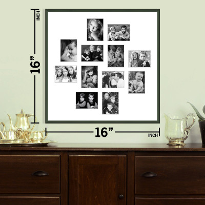 

Elegant Arts & Frames Metal Photo Frame(Dark Green, 12 Photos)