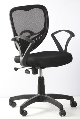 

Ks chairs Fabric Office Arm Chair(Black)