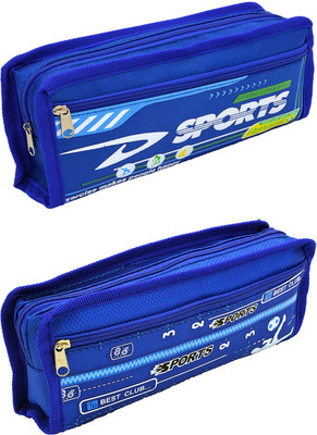 

Hrinkar Cartoon Printed Art Plastic Pencil Boxes(Set of 2, Blue)