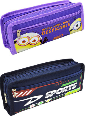 

Hrinkar Cartoon Printed Art Plastic Pencil Boxes(Set of 2, Multicolor)