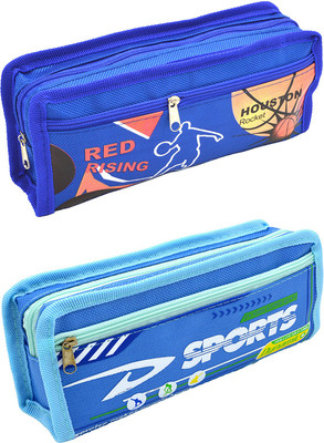 

Hrinkar Cartoon Printed Art Plastic Pencil Boxes(Set of 2, Blue)