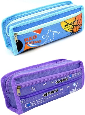 

Hrinkar Cartoon Printed Art Plastic Pencil Boxes(Set of 2, Multicolor)