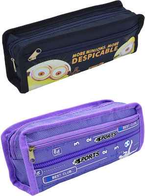

Hrinkar Cartoon Printed Art Plastic Pencil Boxes(Set of 2, Multicolor)