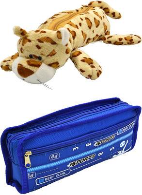 

Hrinkar Cartoon Animal and Printed Art Plastic Pencil Boxes(Set of 2, Multicolor)