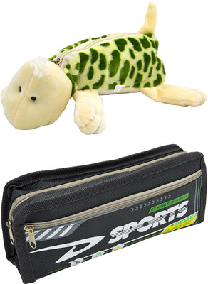 

Hrinkar Cartoon Animal and Printed Art Plastic Pencil Boxes(Set of 2, Multicolor)