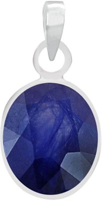 freedom Certified Natural Blue Sapphire (Neelam) Pendant 5.25 Ratti or 4.65 Carat for Male & Female Sterling Silver Pendant