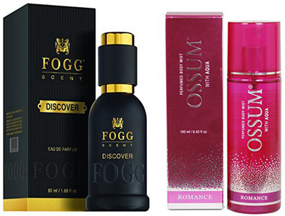 

Fogg COMBO PACK OF OSSUM ROMANCE PERFUME 190 ml + FOGG DISCOVER PERFUME 50 ML Eau de Parfum - 10 ml(For Men & Women)