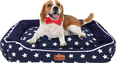 

Pet Glam Luxury Star (for beagle indies boxers terriers bull dog) L Pet Bed(Blue)