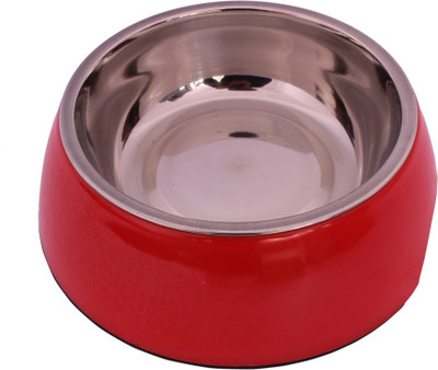 

SRI Stainless Steel Food And Water Melamine Stand With Non-Skid Rubber Bottom, Medium Round Plastic Pet Bowl(0.5 L Red)