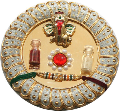 

Heirloom Quality Rakhi Thali for Brother Microfibre(Multicolor)