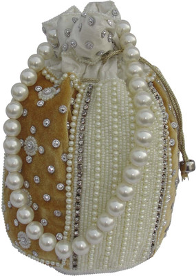 

ALAR Handmade Potli Bag with Beadwork Potli(White)