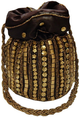 

Bagaholics Ethnic Silk Batwa Potli(Brown)