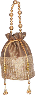

Mahadev Exports Golden broad lace Gutthi potli Potli(Gold)