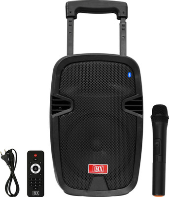 

MX 8 inches Portable Multimedia Trolley Speaker With Built-in Amplifier Battery Bluetooth Usb Radio Fm Sd Card Aux Input & Wireless Microphone Remote 3708 Indoor, Outdoor PA System(60 W)
