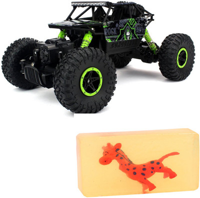 

ODDEVEN Radio Control 4WD Rally Rock Through Crawler Monster Truck - Green + Happy Baby Luxurious Kids Soap With Toy(Green)