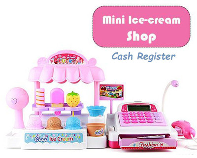 

HALO NATION Ice Cream Cart Cash Supermarket Cash Register Play Set with Barcode Scanner