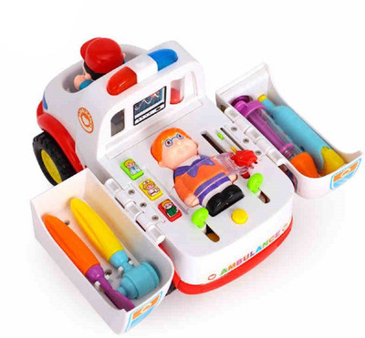 

Tiny Mynee Ambulance Rescue Vehicle Bump and Go with Various Medical Equipment, Lights Music and Medical Sounds