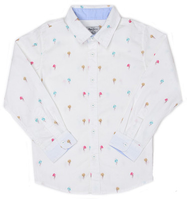 

Pepe Jeans Boys Printed Casual White Shirt, Off-wht