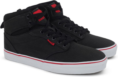 

Vans ATWOOD HI High Ankle Sneakers For Men(Black, (rock textile) black/red