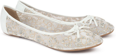 

Carlton London CLL-3744 Ballerina For Women(White, Silver