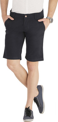 ENNOBLE Solid Men Dark Blue Chino Shorts