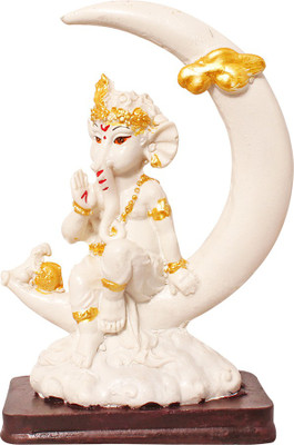 

Art N Hub Goddess Maa Laxmi & Lord Ganesha / Ganpati Idol- Handicraft Diwali Decorative Home & Temple Décor God Figurine / Antique Statue Gift item Decorative Showpiece - 14 cm(Ceramic, White)