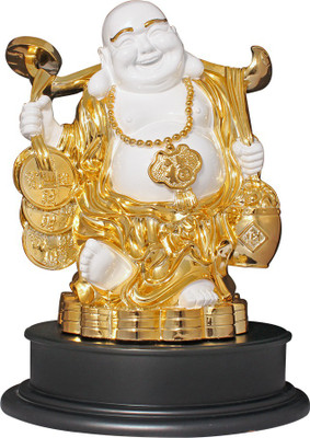 

Art N Hub Fengshui God Laughing Buddha Vastu Idol - Handicraft Decorative Home Décor God Figurine / Statue Gift item Decorative Showpiece - 46 cm(Earthenware, White)