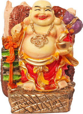 

Art N Hub Fengshui God Laughing Buddha Vastu Idol - Handicraft Decorative Home Décor God Figurine / Statue Gift item Decorative Showpiece - 10 cm(Earthenware, Multicolor)