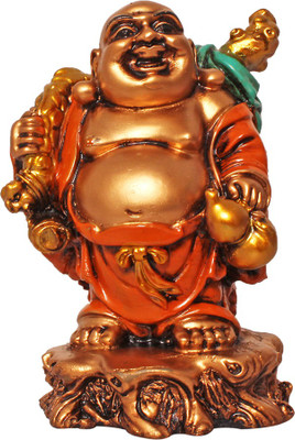 

Art N Hub Fengshui God Laughing Buddha Vastu Idol - Handicraft Decorative Home Décor God Figurine / Statue Gift item Decorative Showpiece - 12 cm(Earthenware, Multicolor)