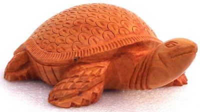 

LAVANSHI 2" kadamba wood Tortoise idol Decorative Showpiece - 5 cm(Wooden, Brown)