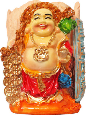 

Art N Hub Fengshui God Laughing Buddha Vastu Idol - Handicraft Decorative Home Décor God Figurine / Statue Gift item Decorative Showpiece - 10 cm(Earthenware, Multicolor)