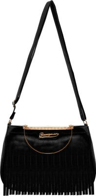 

tap fashion Women Casual Black PU Sling Bag