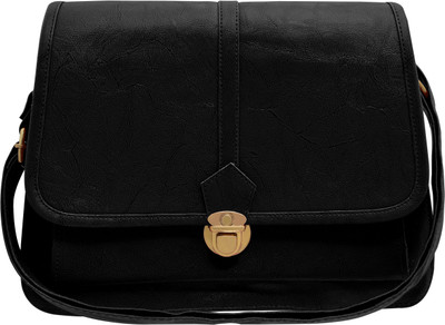 

tap fashion Women Formal Black PU Sling Bag
