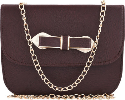 

Fristo Women Casual Brown PU Sling Bag, Fristo Women Evening/Party Brown PU Sling Bag