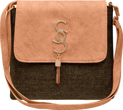 

tap fashion Women Casual Khaki PU Sling Bag