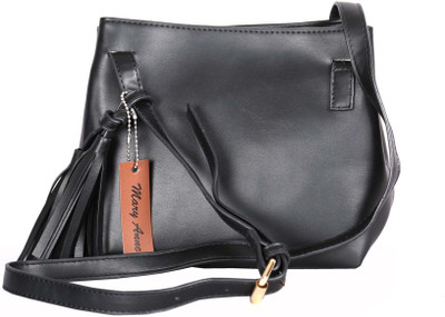 

Mary Anne Women Casual Black Leatherette Hand-held Bag