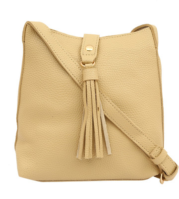 Pepgirls Girls Casual Beige Leatherette Sling Bag