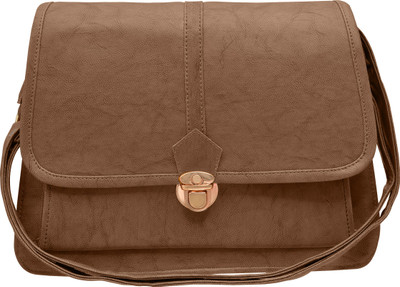 

tap fashion Women Formal Brown PU Sling Bag