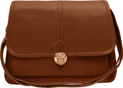 

tap fashion Women Formal Brown PU Sling Bag