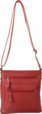 

Leather Giant Girls Casual Red Genuine Leather Sling Bag