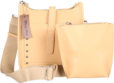 

Mary Anne Women Evening/Party Beige Leatherette Hand-held Bag