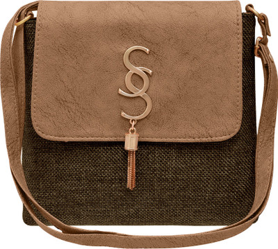 

tap fashion Women Casual Brown PU Sling Bag