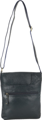 Leather Giant Girls Casual Black Genuine Leather Sling Bag