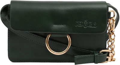 

Pepgirls Girls Evening/Party Green PU Sling Bag