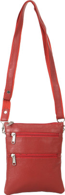 

Leather Giant Girls Casual Red Genuine Leather Sling Bag