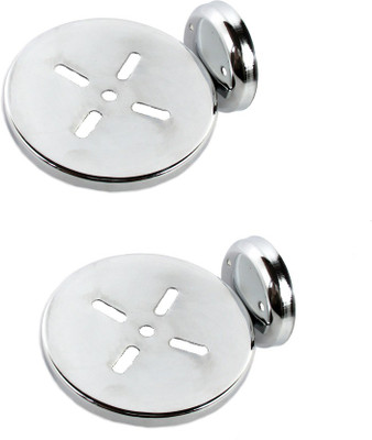 DECZO Set of 2 Dynamic Stainless Steel Soap Holder(Silver)